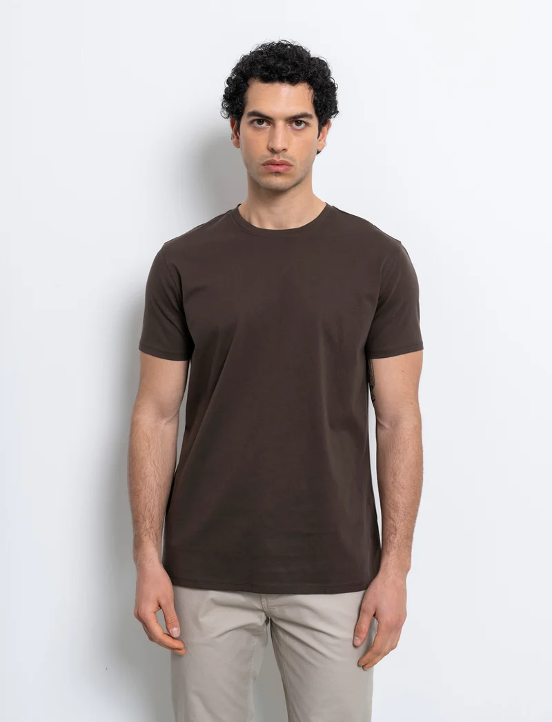 T-shirt in cotone premium mercerizzato da uomo - Moro