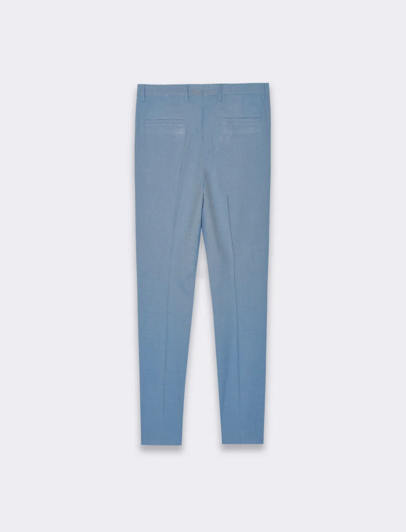 Pantaloni da completo effetto fil a fil da uomo - Celeste