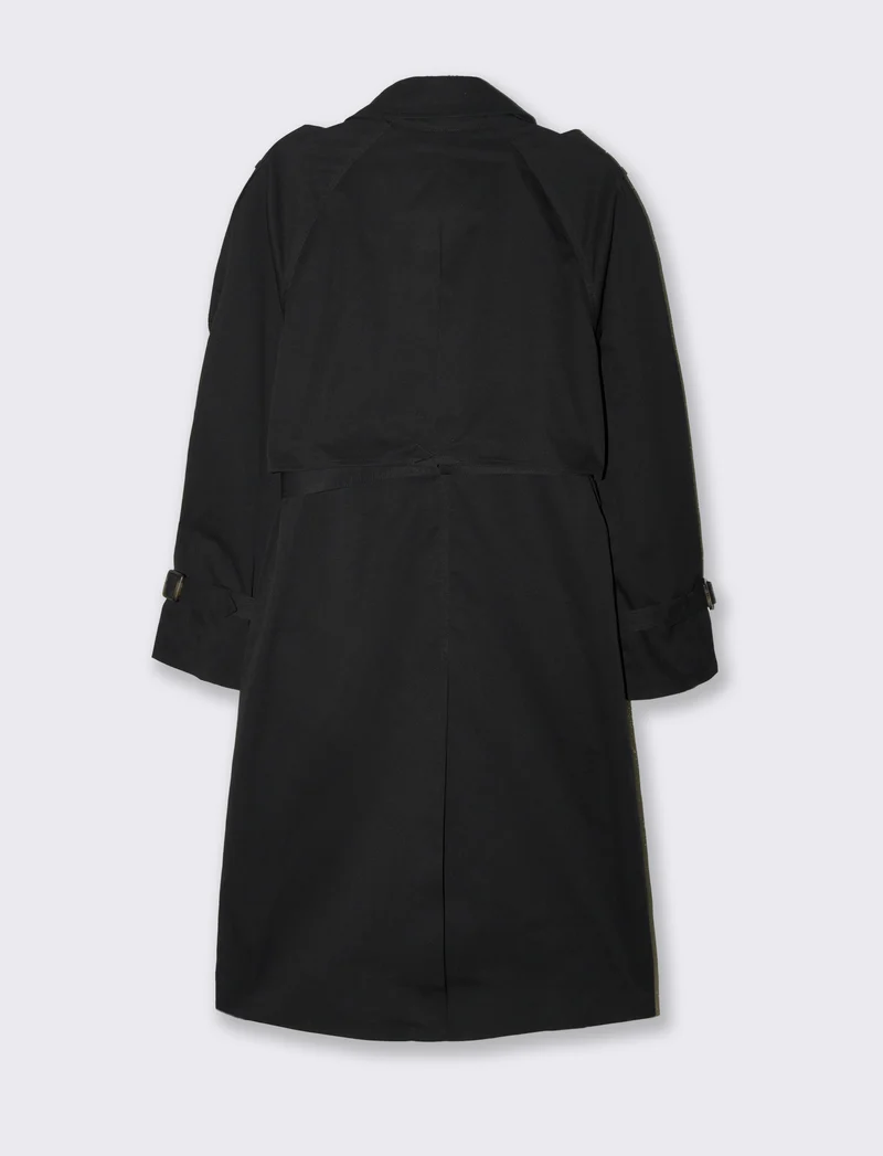 Trench doppio petto da donna - Nero
