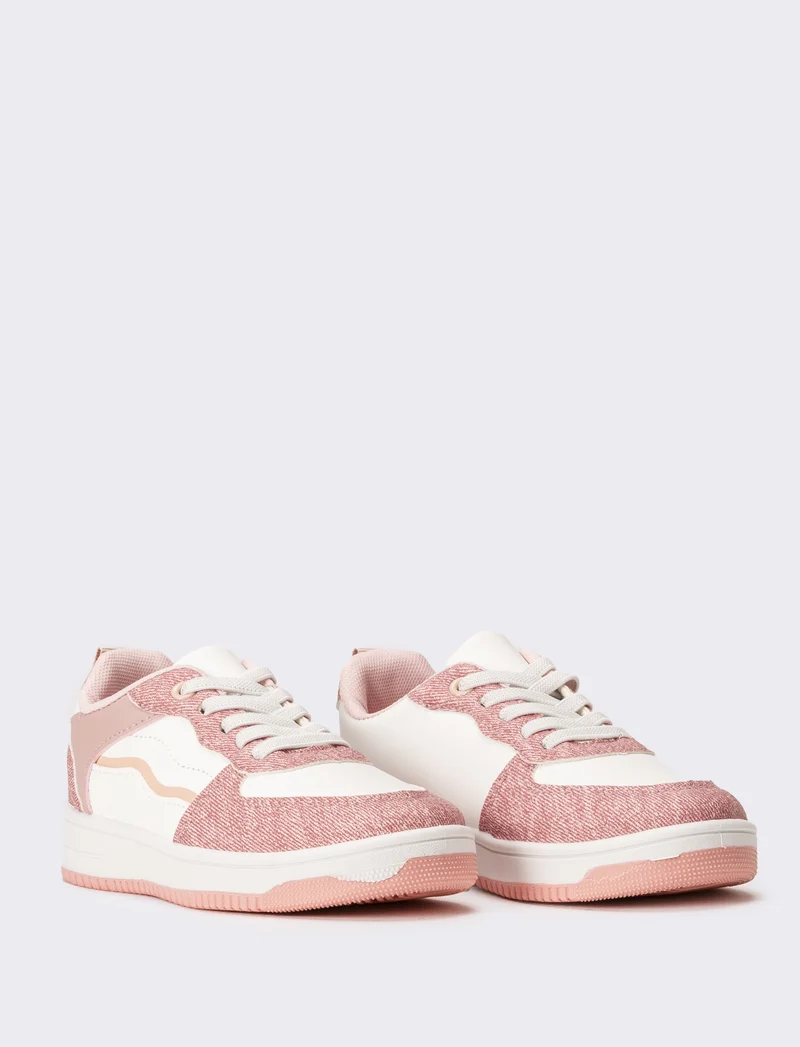 Sneakers con elementi combinati da bambina - Rosa