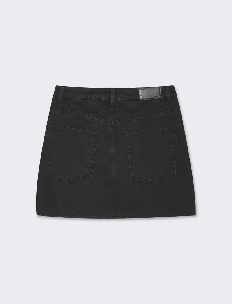 Gonna corta in denim da donna - Nero