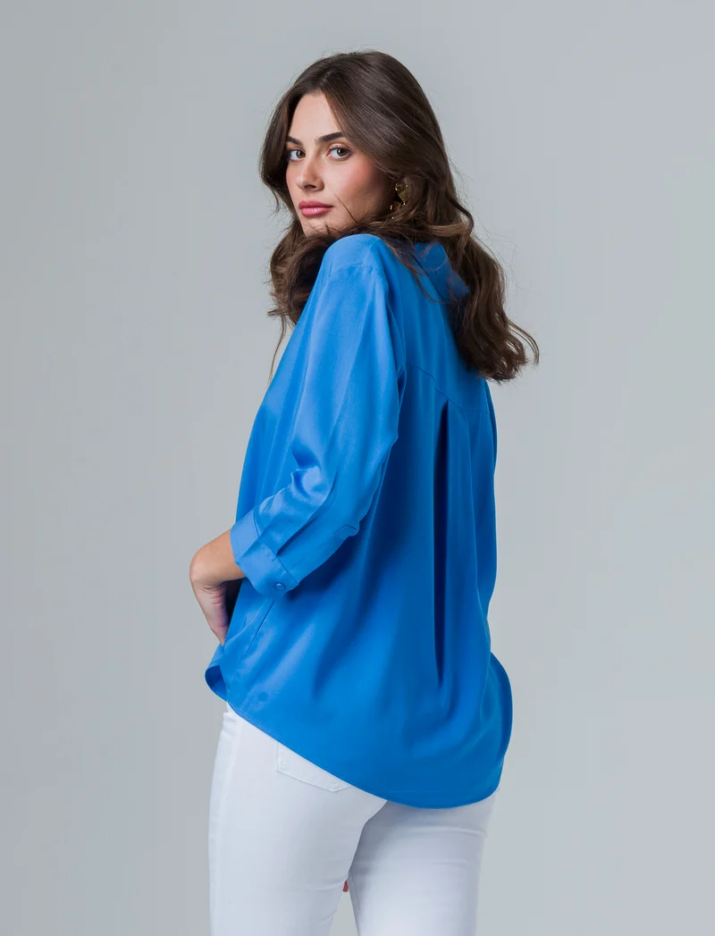 Casacca manica lunga da donna - Blu cielo