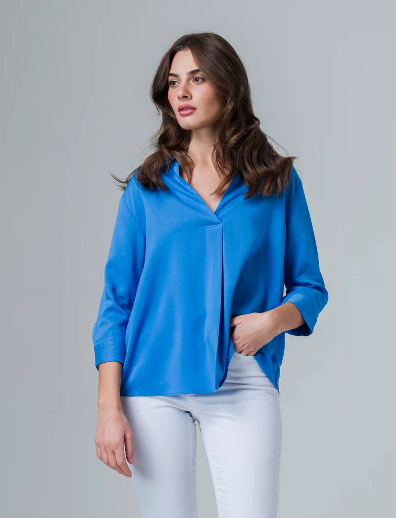 Casacca manica lunga da donna - Blu cielo