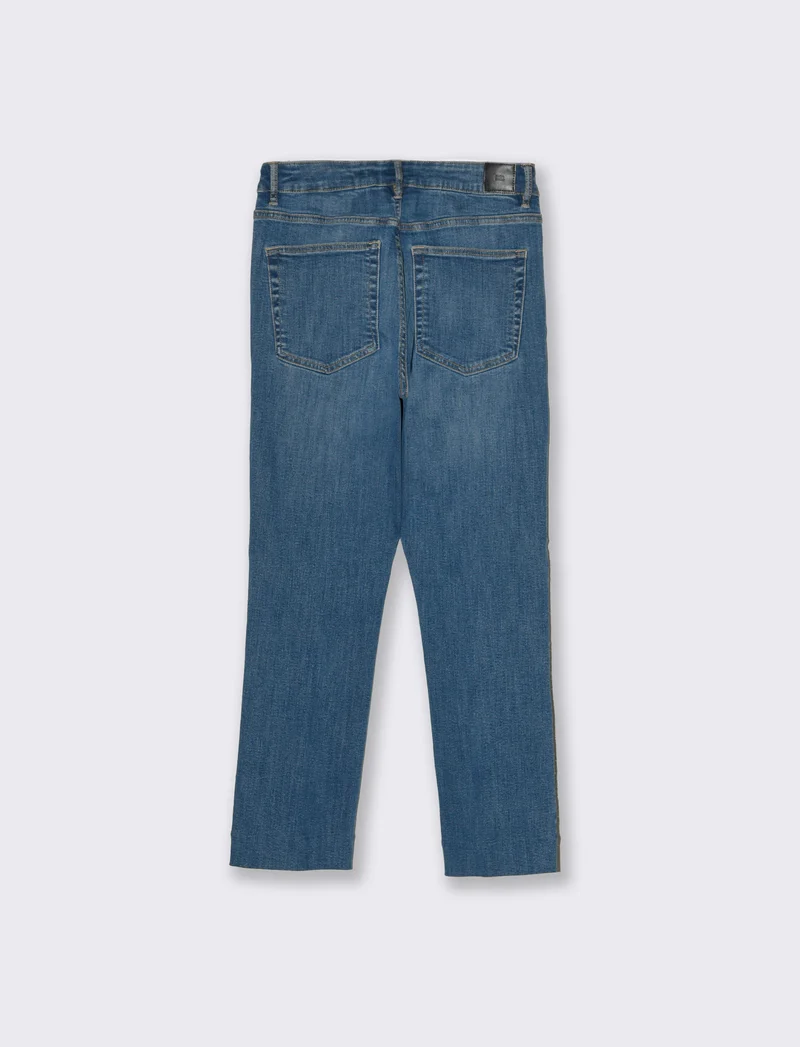 Jeans a gamba larga alla caviglia da donna - Denim