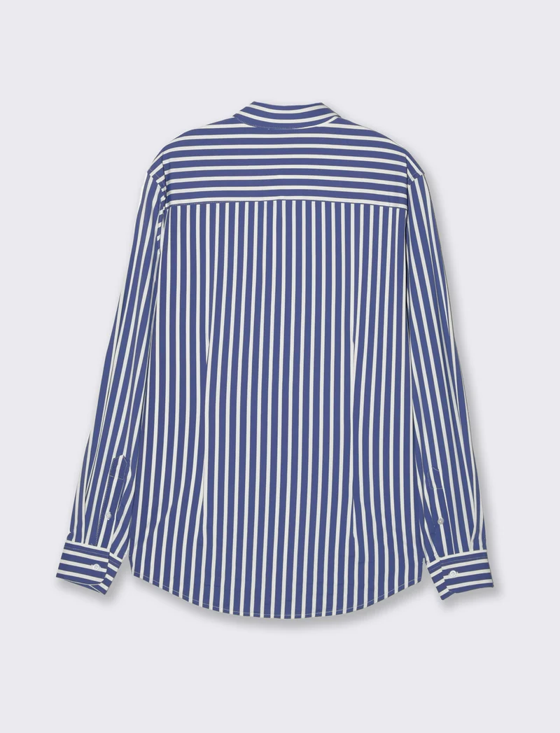 Camicia a righe soft touch regular fit da uomo - Blu