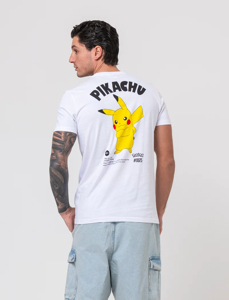 T-shirt stampa pokemon da uomo - Bianco
