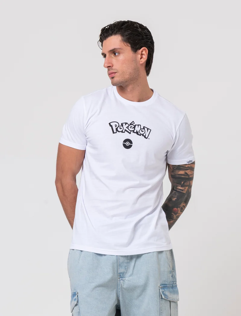 T-shirt stampa pokemon da uomo - Bianco