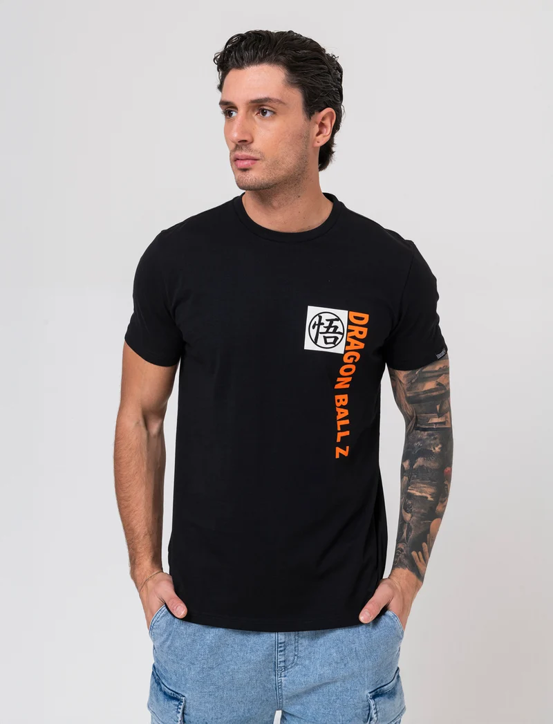 T-shirt stampa dragon ball da uomo - Nero