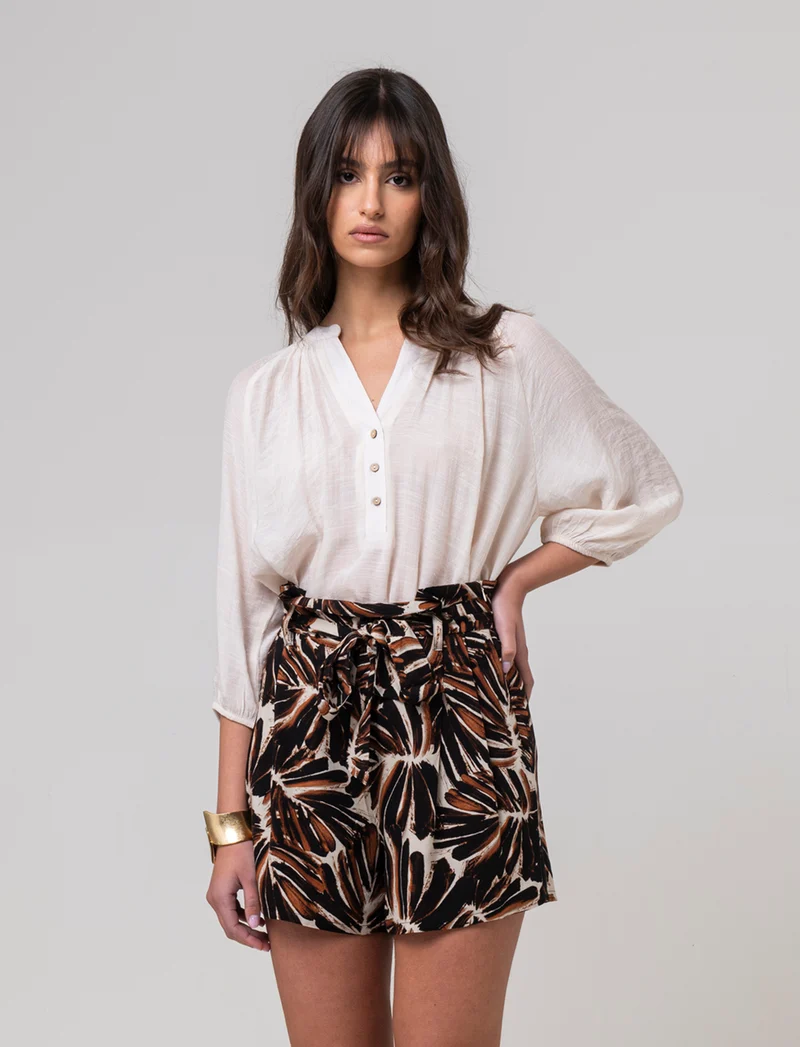 Casacca con manica a 3/4 da donna - Bianco panna