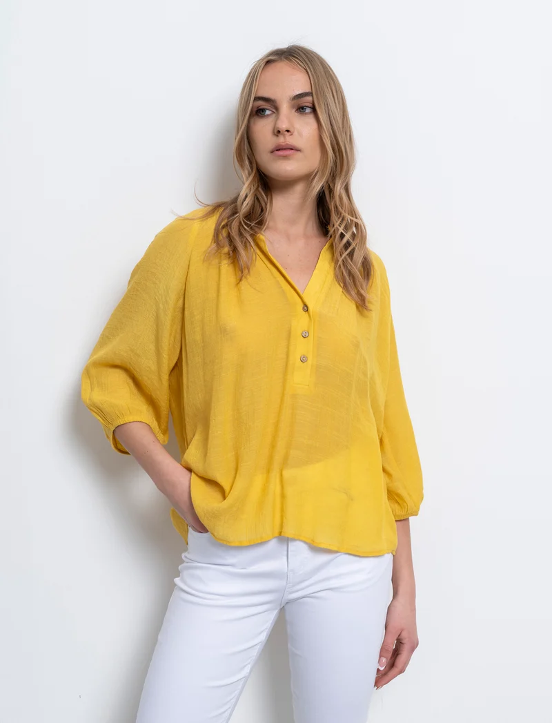 Casacca con manica a 3/4 da donna - Giallo