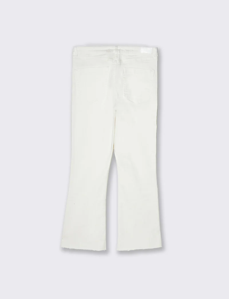 Jeans basico alla caviglia da donna - Bianco