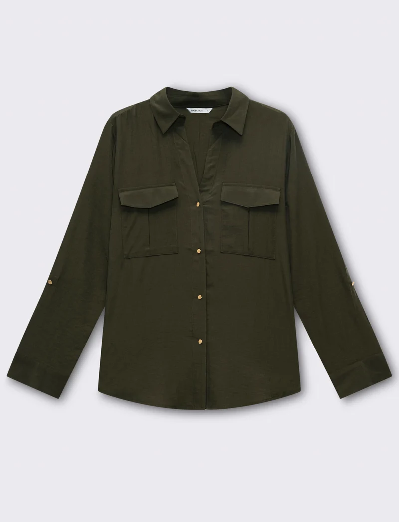 Camicia basica con tasche sul petto da donna - Ve.milit.