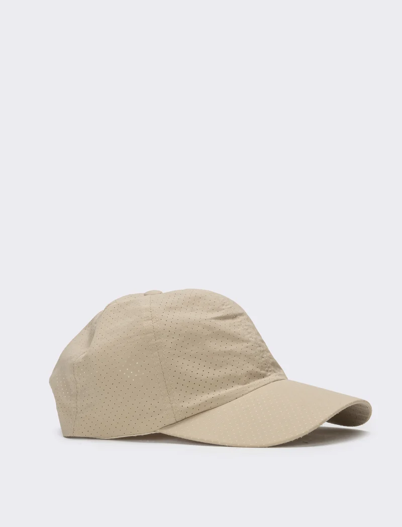 Cappello uomo baseball traforato in nylon - Beige
