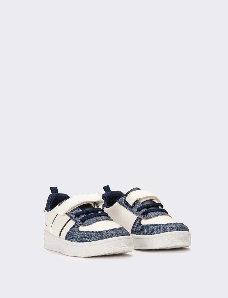 Sneakers con riporti da bambino - Bianco