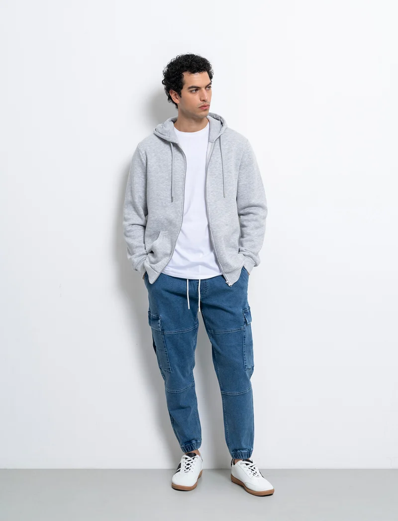 Jeans jogger cargo fit da uomo - Denim