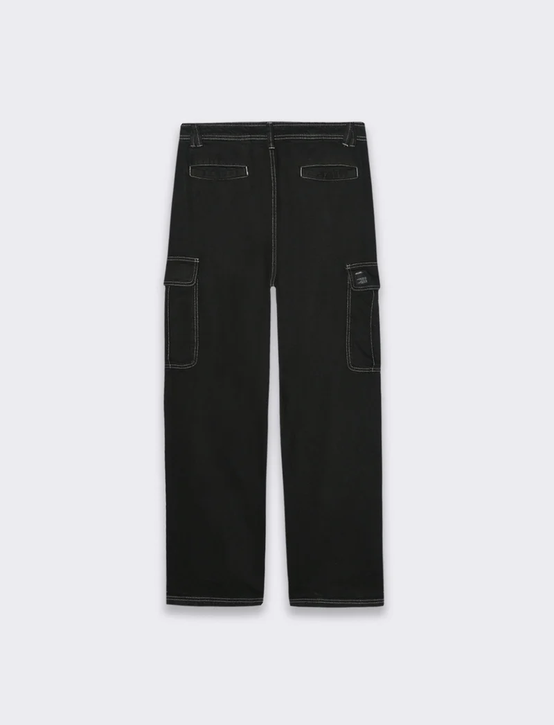 Jeans cargo wide leg fit da uomo - Nero