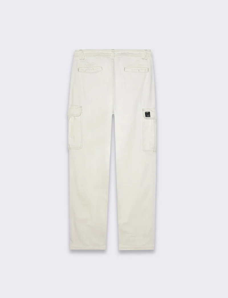 Jeans cargo wide leg fit da uomo - Beige ecru