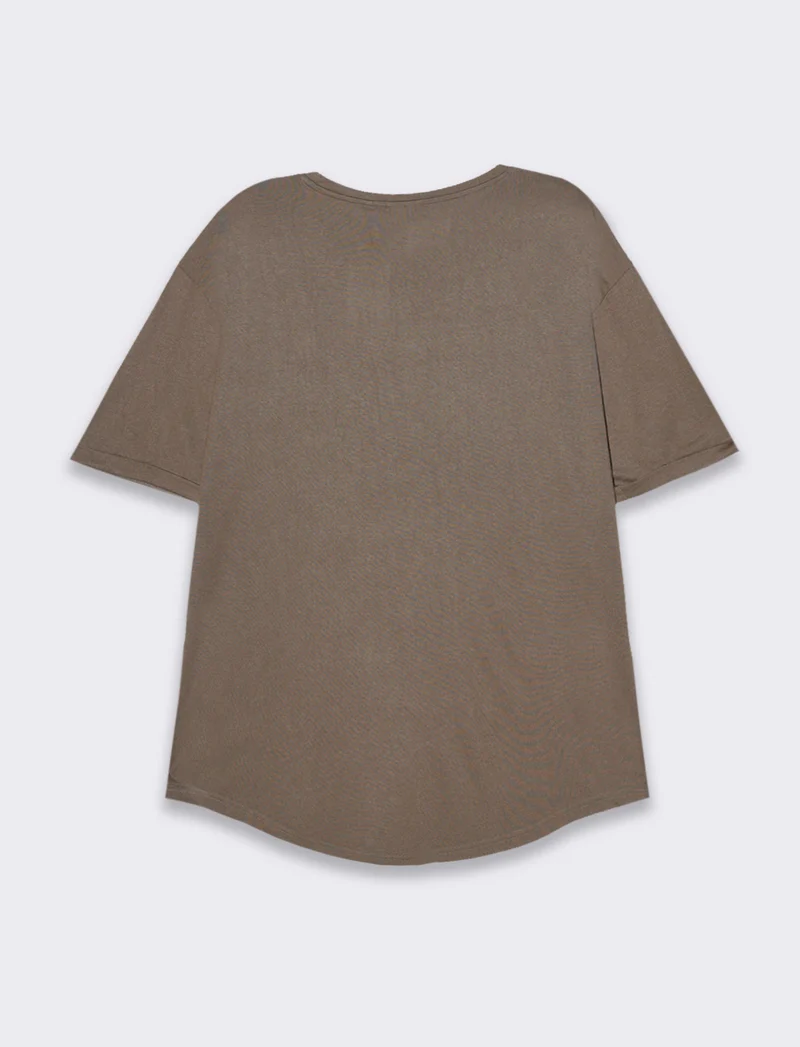 T-shirt loose fit da uomo - Grigio fango