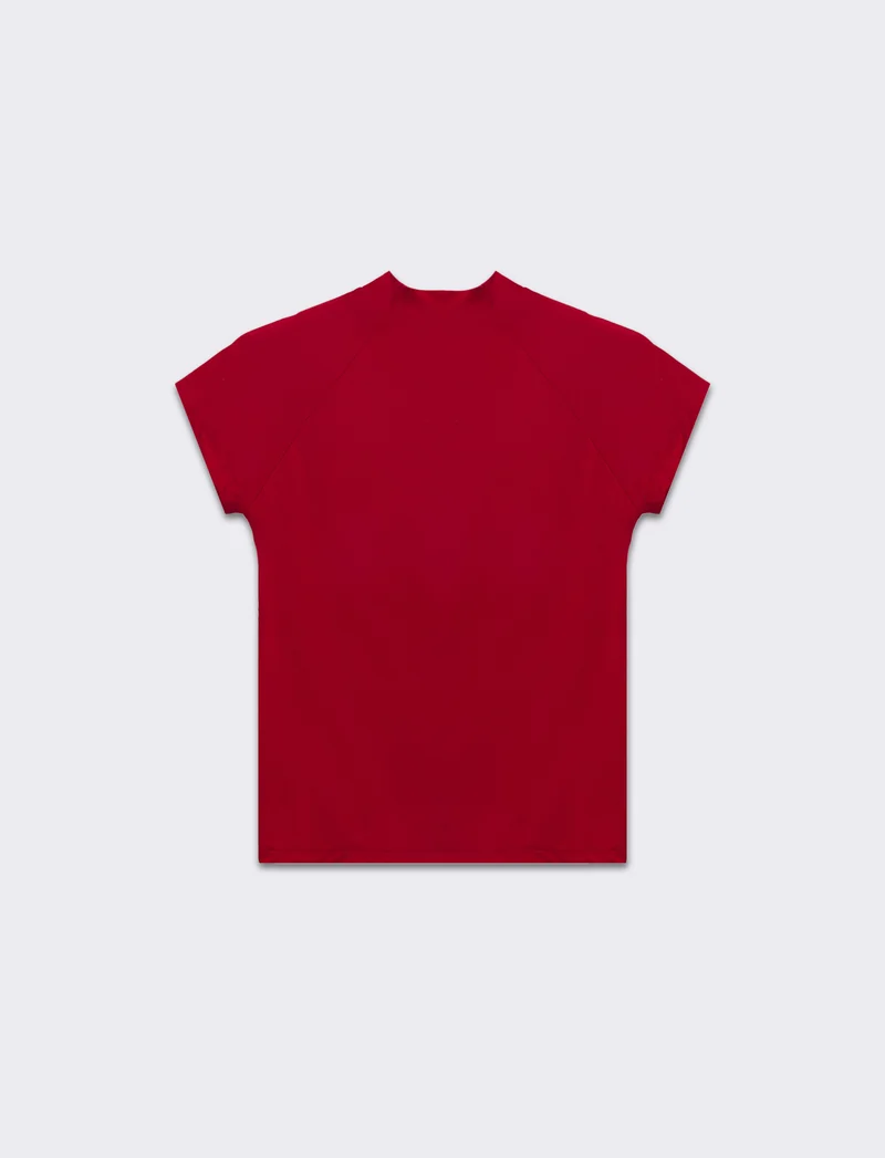 T-shirt mezzo collo da donna - Rosso