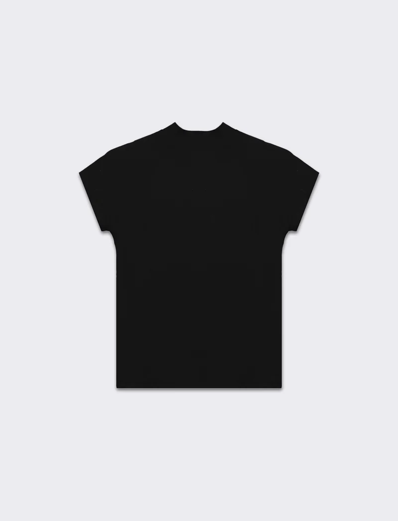 T-shirt mezzo collo da donna - Nero
