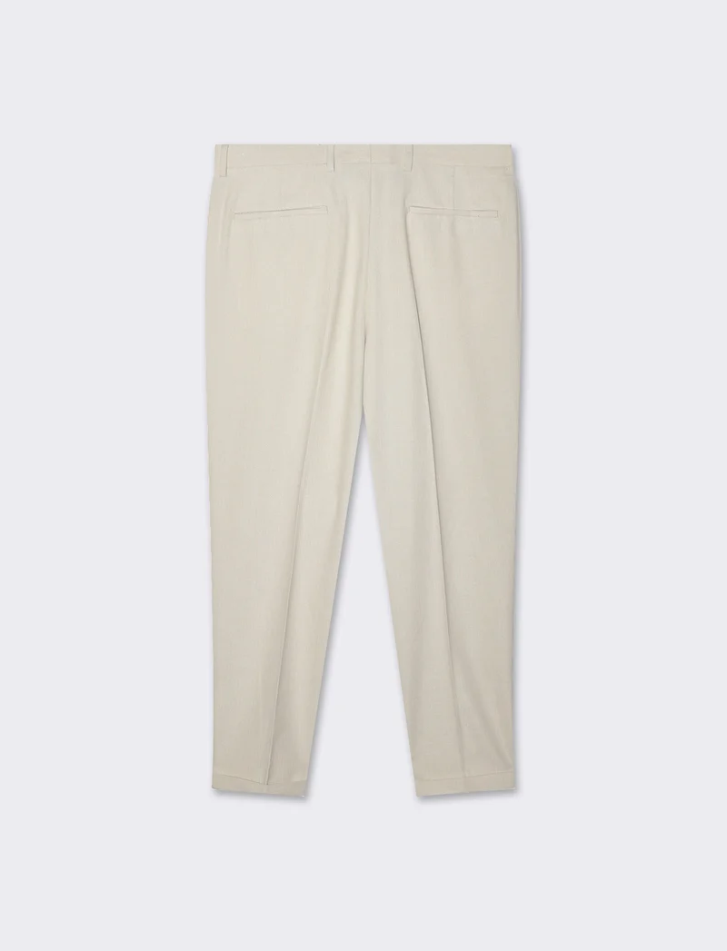 Pantaloni da completo tessuto strutturato da uomo - Beige