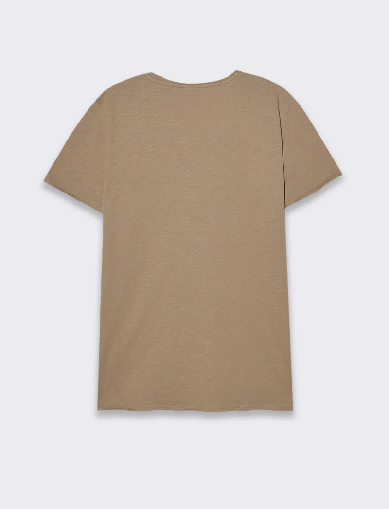 T-shirt cotone slub regular fit da uomo - Grigio tortora