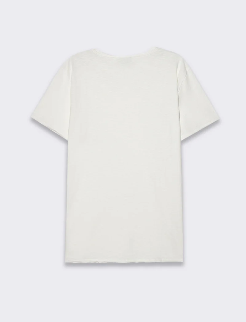 T-shirt cotone slub regular fit da uomo - Bianco