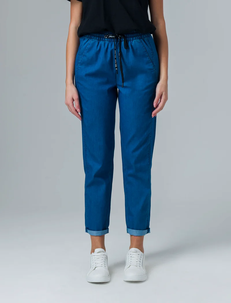 Pantalone con coullisse da donna - Denim