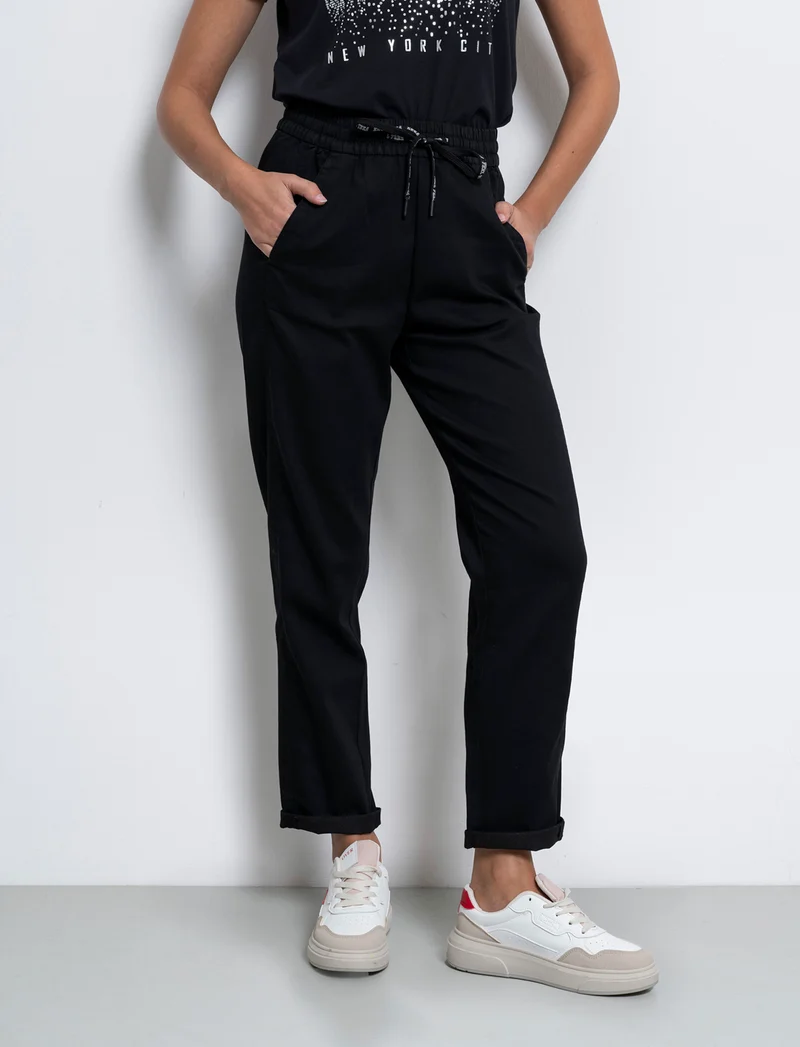 Pantalone con coullisse da donna - Nero