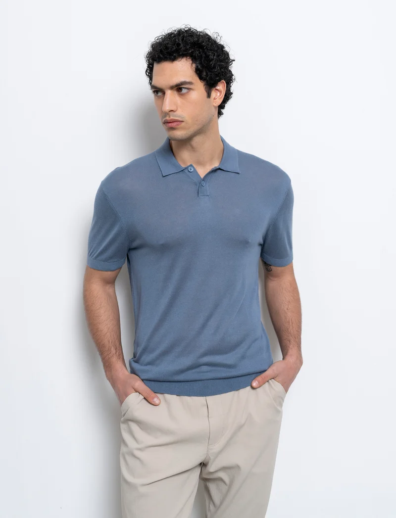 Polo in maglia sottile da uomo - CARTA DA ZUCCHERO