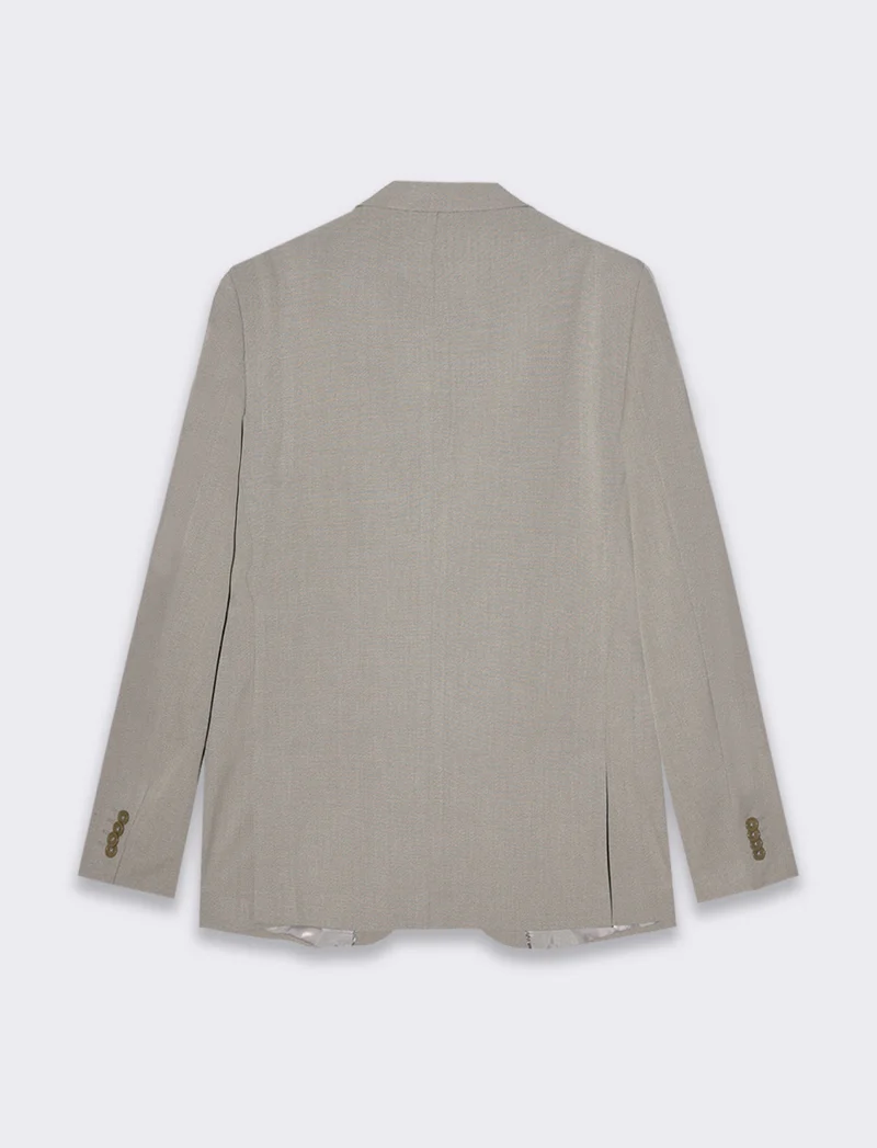 Blazer da completo effetto fil a fil da uomo - Grigio tortora