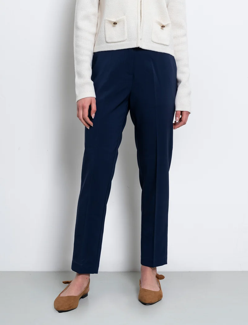 Pantalone skinny con elastico in vita da donna - Blu