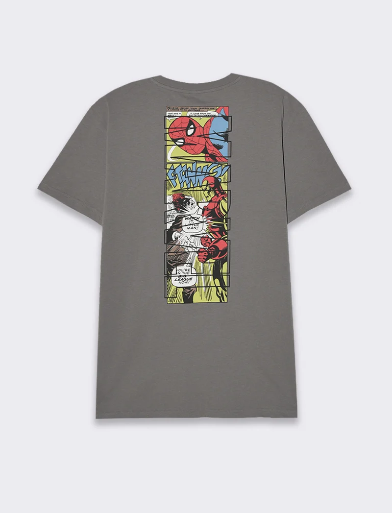 T-shirt stampa marvel da uomo - Grigio