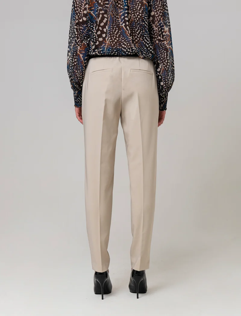 Pantalone skinny con elastico in vita da donna - Beige