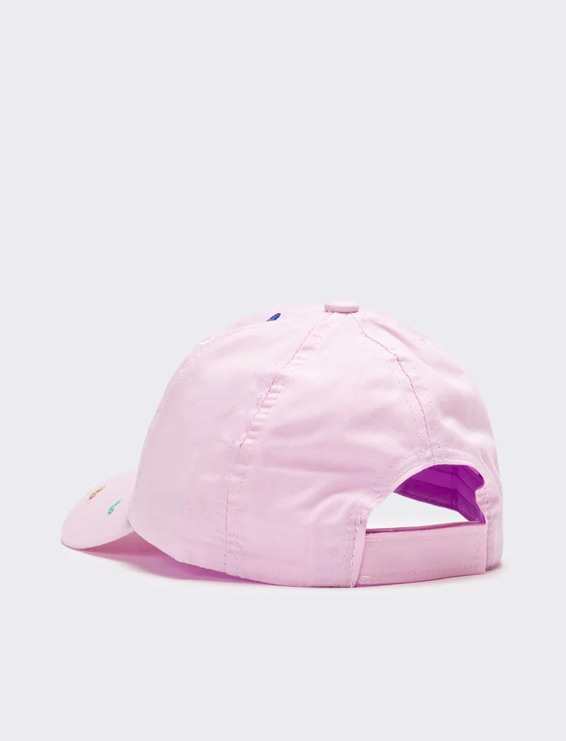 Cappello bambina baseball cuori ricamati - Lilla