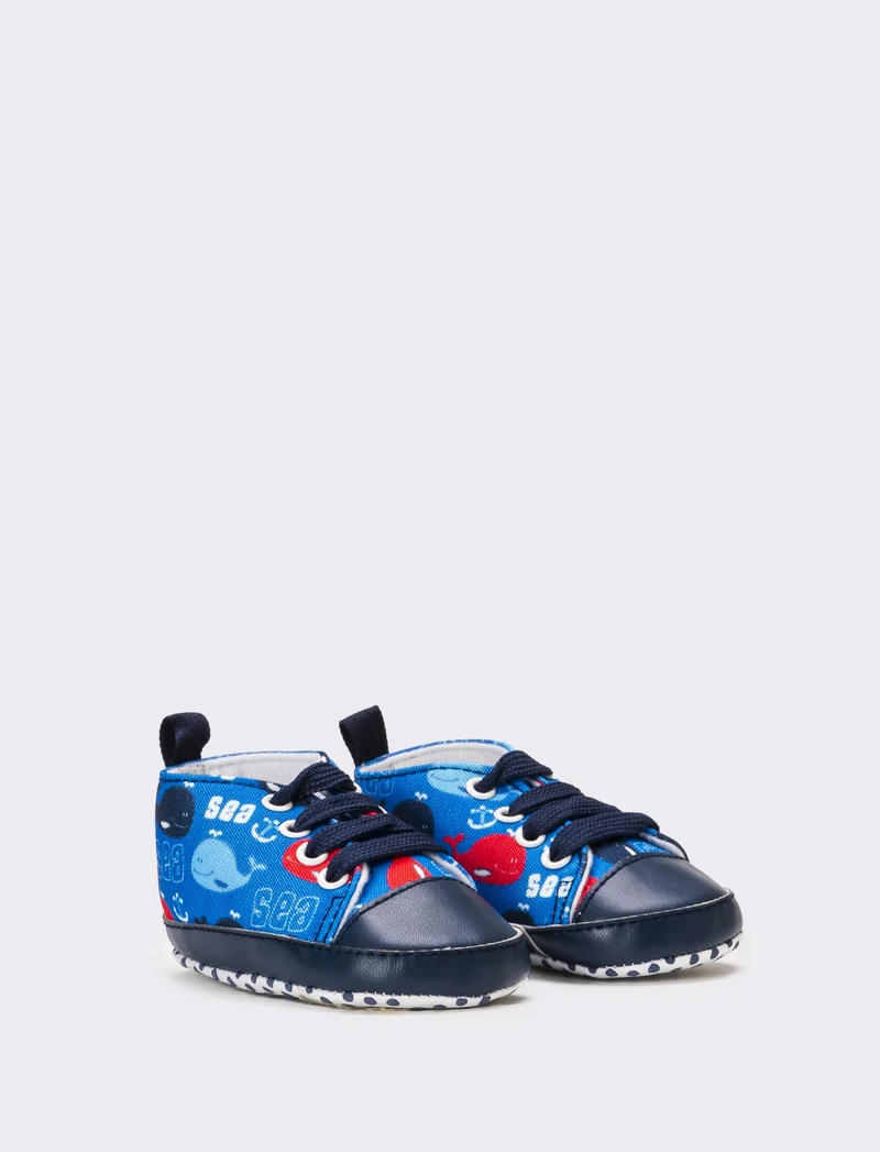 Scarpa a collo alto da neonato - Blu