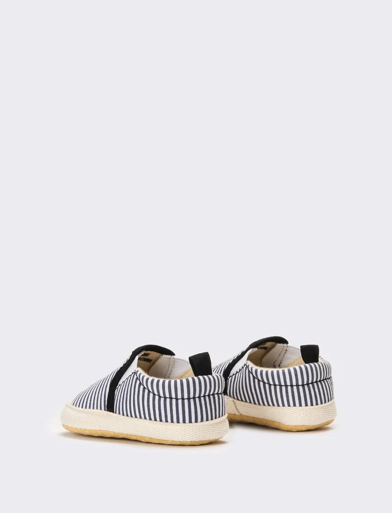 Slip-on a righe con neonato - Blu