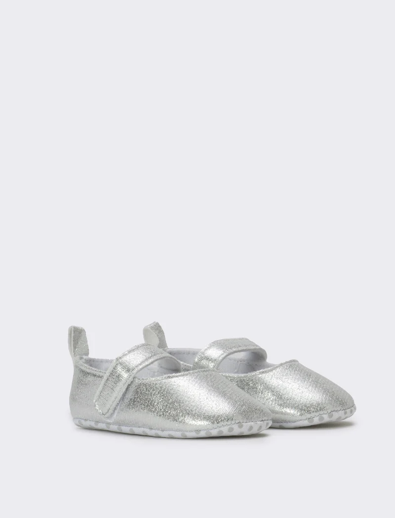 Scarpa con cuori da neonata - Argento