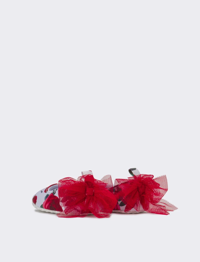 Ballerina con fiocco in tuller da neonata - Rosa