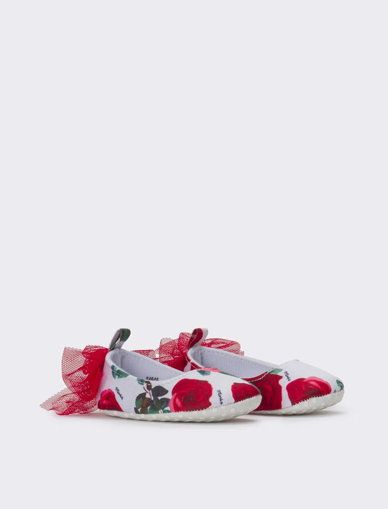 Ballerina con fiocco in tuller da neonata - Rosa
