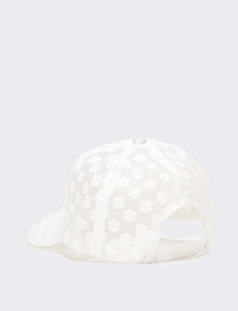 Cappello donna baseball margherite regolabile trasparente - Bianco