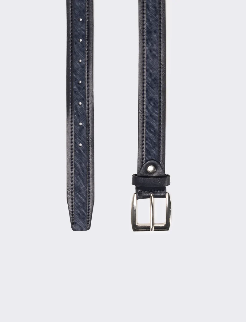 Cintura uomo saffiano e pvc - Blu
