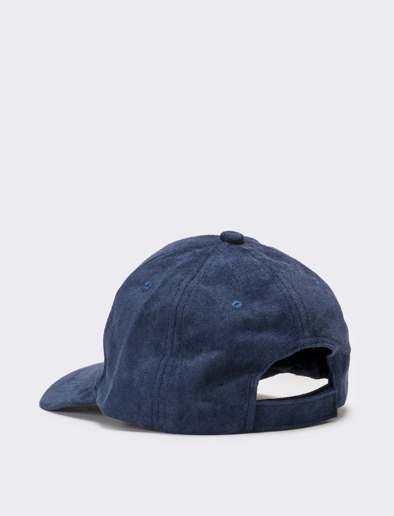 Cappello baseball uomo in suede - Blu