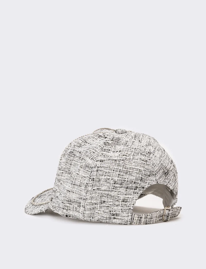 Cappello donna baseball boucle con strass - Nero