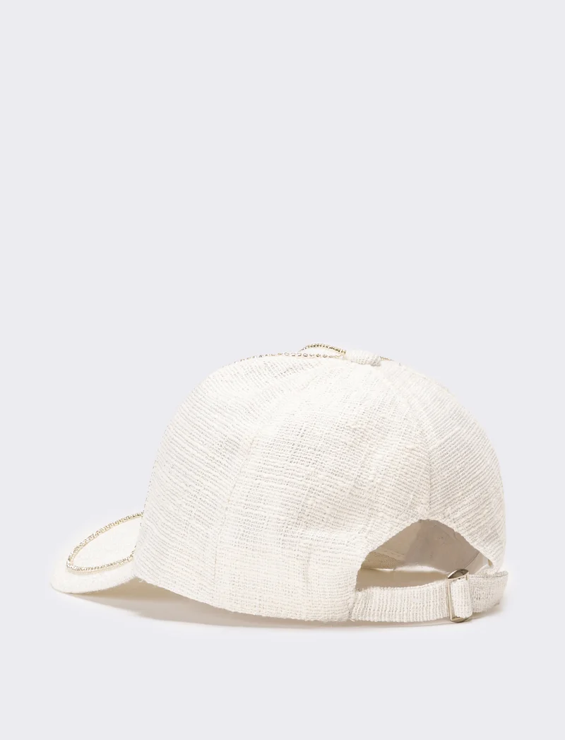 Cappello donna baseball boucle con strass - Beige