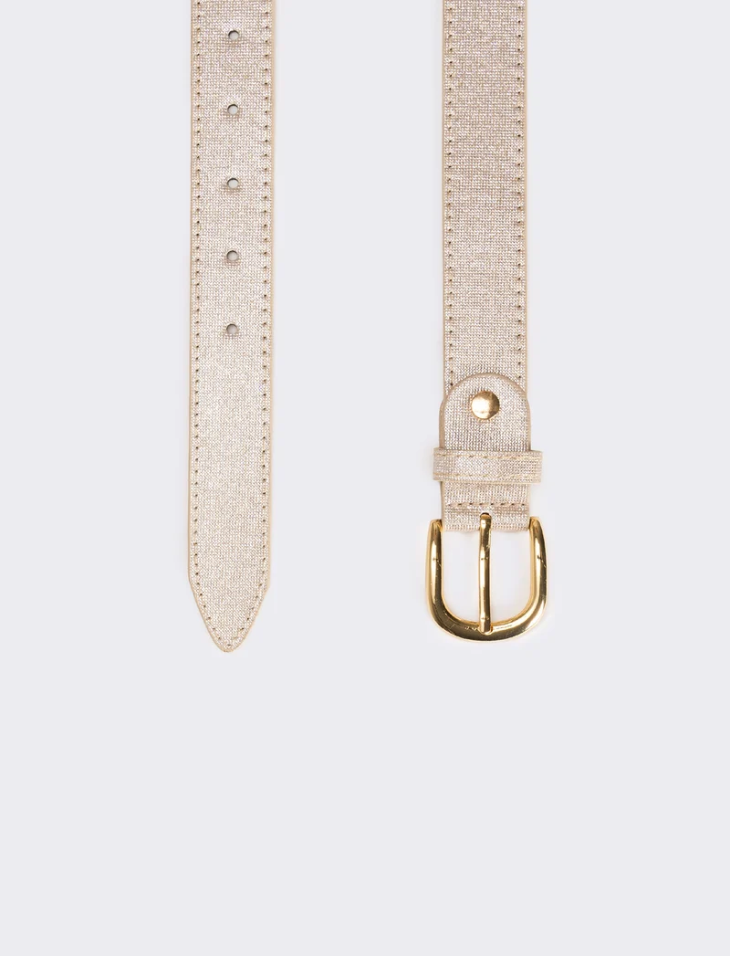 Cintura donna basic in tessuto lurex - Oro