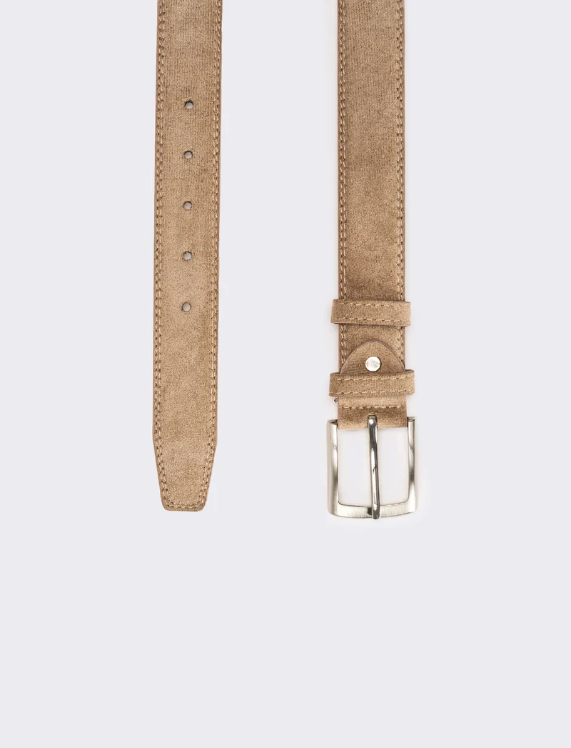 Cintura uomo in dainetto - Beige