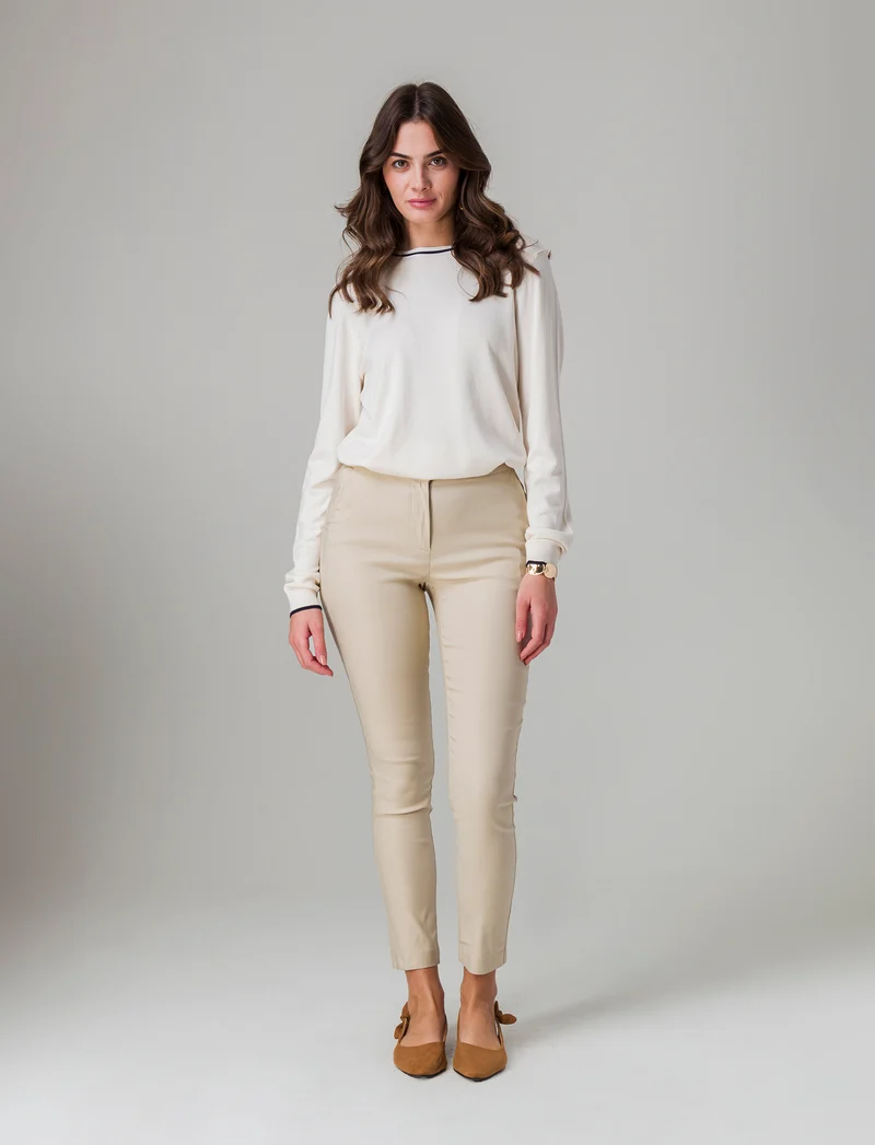 Pantalone in bengalina da donna - Beige corda