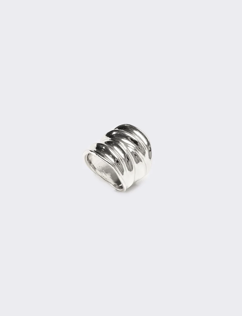 Anello donna con striature - Argento