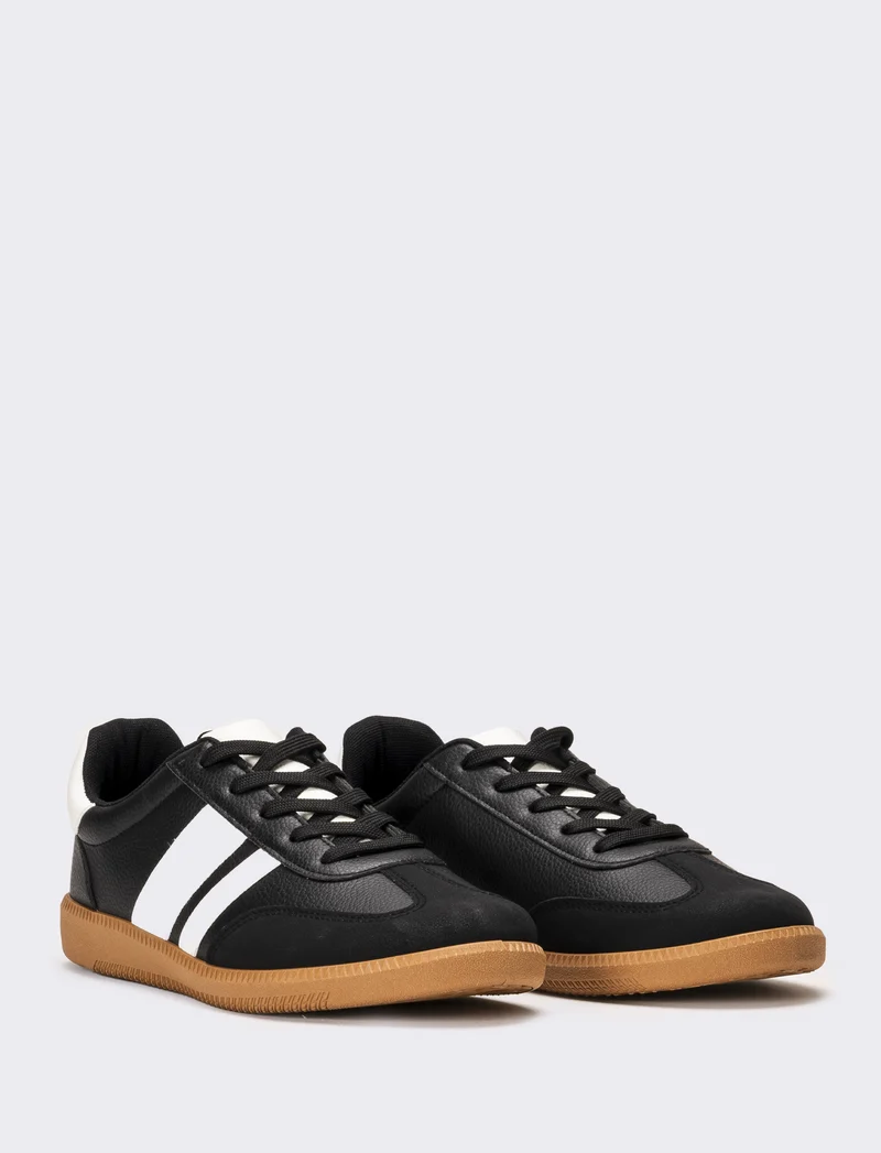 Sneakers con riporti da uomo - Nero